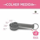Colher Medida 4 (Quatro) Peças Colher de Chá e Sopa Cor Cinza Polipropileno Panelinha Rosa