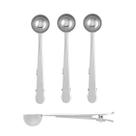Colher Medidora Prendedor Clip Inox Utensilio Cozinha 4un