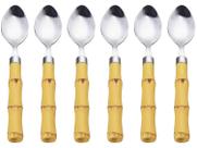 COLHER PARA CAFÉ COM CABO DE PLÁSTICO BAMBÚ NATURAL 16cm - 1UN