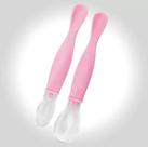 Colher Ponta De Silicone Kit com 2 Rosa - Petita