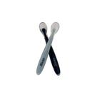 Colher Ponta Dupla Silicone Infantil Marinho Cores 2 Unid