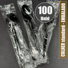 Colher refeição em sache com 100 unidades 16cm semi reforçado