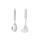 Colher Servir Arroz e Amassador de Batata Legumes Inox 2un Colher Servir Arroz e Amassador de Batata Legumes Inox 2un