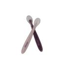 Colher Silicone Infantil Ponta Dupla Rose Colors 2 Unid