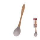 Colher Silicone P/ Uso Geral Reforçada Cabo Madeira Cozinha
