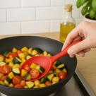 Colher Silicone Preta Vermelha Cozinha Talheres Pegador Mexer Comida Presente Cocha