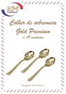 Colher sobremesa Gold Premium dourada c/ 08 unid - ovo de colher, sobremesa em geral, páscoa (15785)