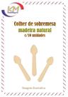 Colher sobremesa madeira natural c/10 unid.- colher descartável, ovo de colher, biodegradável (3882)