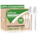 Colheres compostáveis Biocean Extra Heavyduty 200 unidades 17 cm