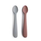 Colheres de Alimentação para Bebê de Silicone Mushie 2 Unidades com Ponta Macia