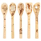 Colheres de bambu orgânico The Little Mermaid para cozinhar com padrão de papelão personalizado, utensílios queimados na cozinha, espátula, utensílios domésticos, utensílios de cozinha antiaderentes, presente de boas-vindas ideal para a família