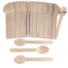 Colheres de madeira descartáveis 100 unidades - bambu natural de 16 cm