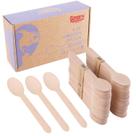 Colheres de madeira Gmark GM1045 100 unidades de 6,5 cm de comprimento biodegradáveis
