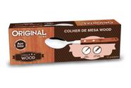 Colheres De Mesa Inox Wood Com Cabo Madeira 12 Unidades