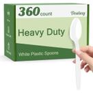 Colheres de plástico Dealusy 360 unidades descartáveis sem BPA brancas
