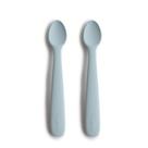 Colheres de Silicone para Alimentação de Bebês mushie 2 Unidades Azul Pó