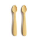 Colheres de silicone para alimentação para bebês Mushie, pacote com 2 narcisos