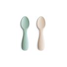 Colheres de Silicone para Bebês mushie Kit com 2 Azul Areia