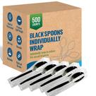 Colheres descartáveis Quiddity Ware Black Plastic 500 unidades