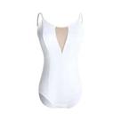 Collant de balé feminino adulto sem mangas alças dança bodysuit ginástica unitard