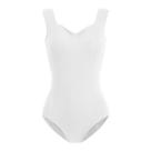 Collant de balé feminino HROYL de alça larga com decote princesa azul marinho
