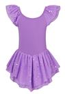 Collant de balé Idgreatim Little Girl roxo 4T 5T com babado