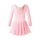 Collant de manga comprida para meninas com saia vestido de dança infantil roupas de balé