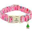 Collar para Perro Lionheart Glory Rosa Ajustable con Árbol de Navidad