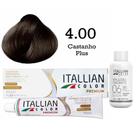Coloração 4.00 Castanho Plus + Oxi 06 Volumes 90ml Itallian Color