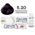 Coloração 5.20 Castanho Claro Violeta Natural + Oxi 20 Vol Itallian Color