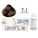 Coloração 7.1 Louro Cinza + Oxi 06 Volumes 90ml Itallian Color