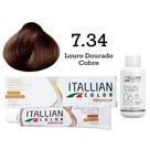 Coloração 7.34 Louro Dourado Cobre Oxi 06 Volumes 90ml Itallian Color Coloração 7.34 Louro Dourado Cobre Oxi 06 Volumes 90ml Itallian Color