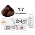 Coloração 7.7 Louro Marrom Oxi 06 Volumes 90ml Itallian Color