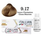 Coloração 9.17 Louro Claríssimo Cinza Marrom Oxi 06 Volumes 90ml Itallian Color Coloração 9.17 Louro Claríssimo Cinza Marrom Oxi 06 Volumes 90ml Itallian Color