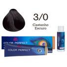Coloração Color Perfect 3/0 Castanho Escuro + Oxi 20 Welloxon Wella