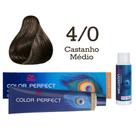 Coloração Color Perfect 4/0 Castanho Médio + Oxi 20 Welloxon Wella
