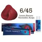 Coloração Color Perfect 6.45 Louro Escuro Vermelho Acaju Emulsão Oxi 30 Welloxon Wella