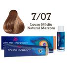 Coloração Color Perfect 7/07 Louro Médio Natural Marrom + Oxidante 20 Welloxon Wella Professionals
