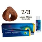 Coloração Color Perfect 7/3 Louro Médio Dourado + Oxidante 20 Welloxon Wella Professionals