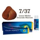 Coloração Color Perfect 7/37 Louro Médio Dourado Marrom + Oxidante Welloxon 20 Volumes Wella