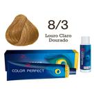 Coloração Color Perfect 8.3 Louro Claro Dourado Oxidante Welloxon 20 Volumes Wella