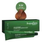Coloração Creme Permanente Vegana 8.34 Louro Claro Dourado Acobreado - Acquaflora