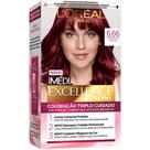 Coloração Creme Vermelho Acetinado 6.66 Imédia Excellence LOréal Paris Cobertura Total Kit
