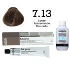 Coloração Majirel 7.13 Louro Acinzentado Dourado + Emulsão Oxi 20 Vol. 75ml L'Oréal Coloração Majirel 7.13 Louro Acinzentado Dourado + Emulsão Oxi 20 Vol. 75ml L'Oréal