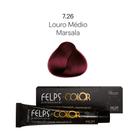 Coloração Profissional Felps Color Louro Médio Marsala 7.26 - 60g