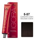 Coloração Schwarzkopf Igora 5-57 Castanho Claro Dourado Cobre