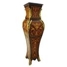 Coluna Bombê 130cm Ornamentos Latão Marchetaria Feito À Mão