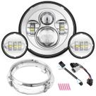 Combinação de faróis de motocicleta SUNPIE 7", à prova d'água