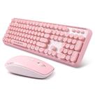 Combinação de teclado e mouse LETTON Pink Wireless 2,4 GHz Retro Combinação de teclado e mouse LETTON Pink Wireless 2,4 GHz Retro