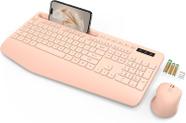 Combinação de teclado e mouse SABLUTE Wireless Ergonomic Rosa